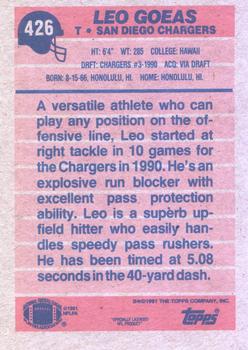 1991 Topps #426 Leo Goeas Back
