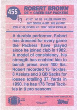 1991 Topps #455 Robert Brown Back