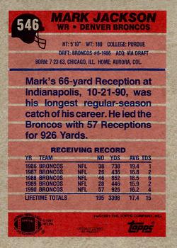 1991 Topps #546 Mark Jackson Back