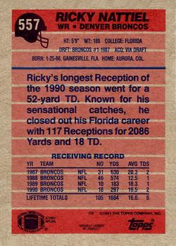 1991 Topps #557 Ricky Nattiel Back