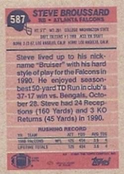1991 Topps #587 Steve Broussard Back