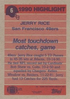 1991 Topps #6 Jerry Rice Back