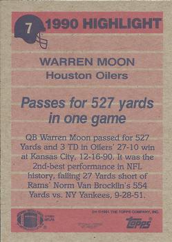 1991 Topps #7 Warren Moon Back