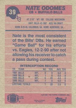 1991 Topps #39 Nate Odomes Back