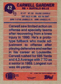 1991 Topps #42 Carwell Gardner Back