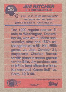 1991 Topps #58 Jim Ritcher Back