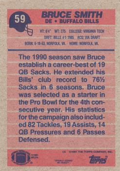 1991 Topps #59 Bruce Smith Back
