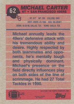 1991 Topps #62 Michael Carter Back