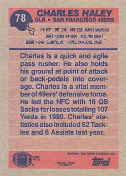 1991 Topps #78 Charles Haley Back