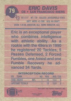 1991 Topps #79 Eric Davis Back