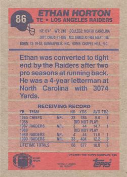 1991 Topps #86 Ethan Horton Back