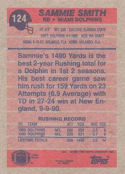 1991 Topps #124 Sammie Smith Back
