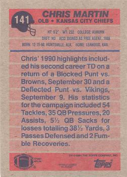 1991 Topps #141 Chris Martin Back