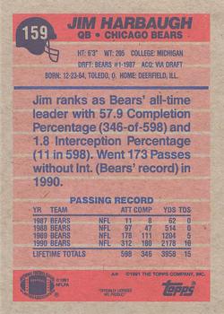 1991 Topps #159 Jim Harbaugh Back
