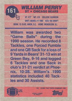 1991 Topps #161 William Perry Back