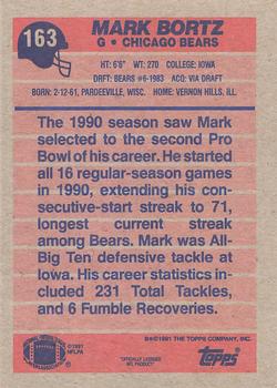 1991 Topps #163 Mark Bortz Back