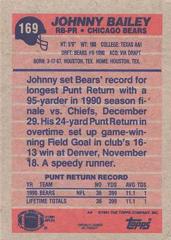 1991 Topps #169 Johnny Bailey Back