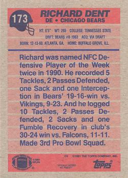 1991 Topps #173 Richard Dent Back