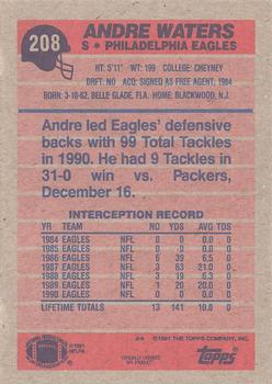 1991 Topps #208 Andre Waters Back