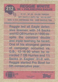 1991 Topps #212 Reggie White Back