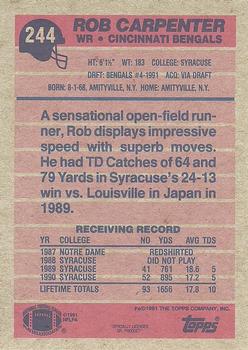 1991 Topps #244 Rob Carpenter Back