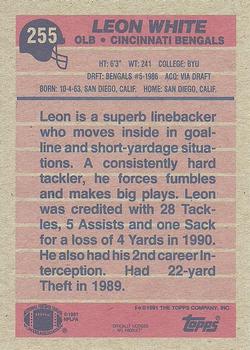 1991 Topps #255 Leon White Back