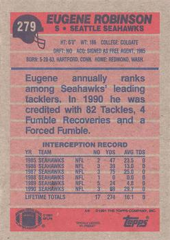 1991 Topps #279 Eugene Robinson Back