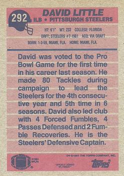 1991 Topps #292 David Little Back