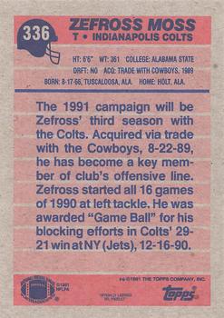 1991 Topps #336 Zefross Moss Back