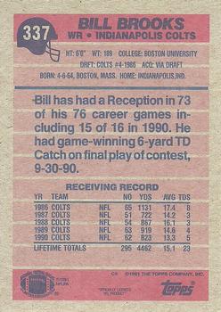 1991 Topps #337 Bill Brooks Back