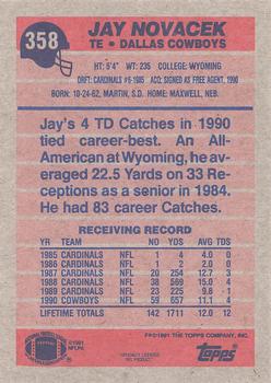 1991 Topps #358 Jay Novacek Back