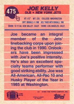 1991 Topps #475 Joe Kelly Back