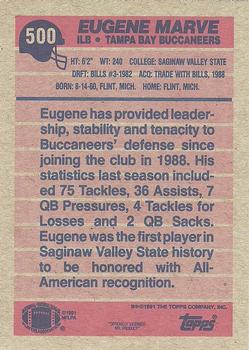 1991 Topps #500 Eugene Marve Back