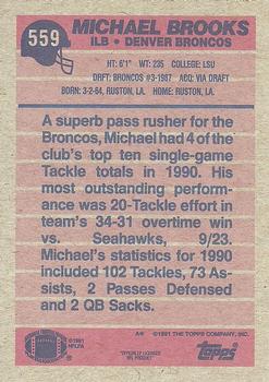 1991 Topps #559 Michael Brooks Back