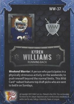 2022 Wild Card Matte - Weekend Warrior Cobalt/Black/Orange #WW-37 Kyren Williams Back