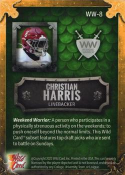 2022 Wild Card Matte - Weekend Warrior Gold/Green/Green #WW-8 Christian Harris Back