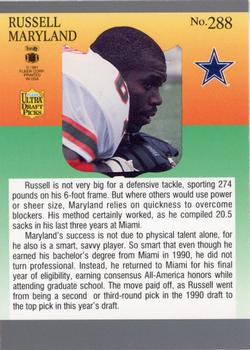 1991 Ultra #288 Russell Maryland Back