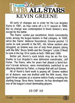 1991 Ultra - Ultra All Stars #10 Kevin Greene Back
