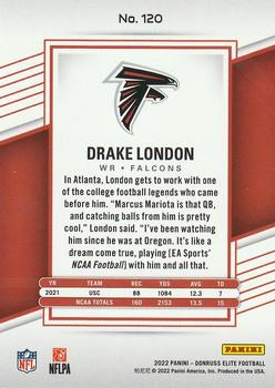 2022 Donruss Elite - Status Sparkle #120 Drake London Back