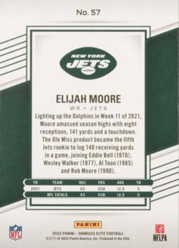2022 Donruss Elite - Teal #57 Elijah Moore Back