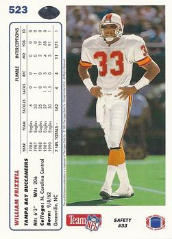 1991 Upper Deck #523 William Frizzell Back