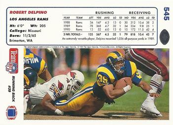 1991 Upper Deck #545 Robert Delpino Back