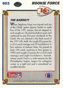 1991 Upper Deck #603 Tim Barnett Back