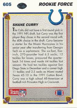 1991 Upper Deck #605 Shane Curry Back