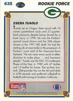 1991 Upper Deck #635 Esera Tuaolo Back