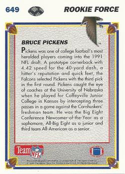 1991 Upper Deck #649 Bruce Pickens Back