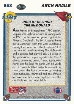 1991 Upper Deck #653 Robert Delpino / Tim McDonald Back