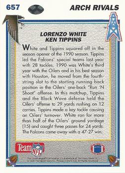 1991 Upper Deck #657 Lorenzo White / Ken Tippins Back