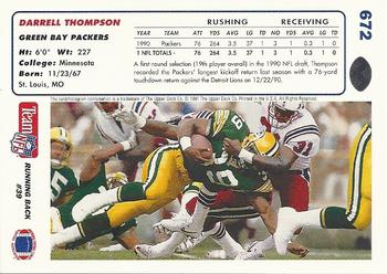 1991 Upper Deck #672 Darrell Thompson Back