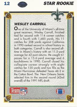 1991 Upper Deck #12 Wesley Carroll Back